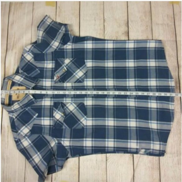 HOLLISTER CO Western Styling Men's Blue Plaid - Picture 4 of 5